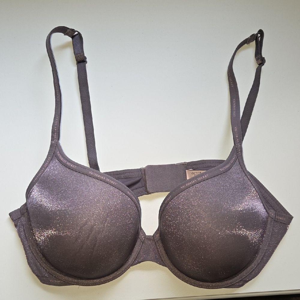 Victoria's Secret Womens Shimmering Lavender Bra T-Shirt Push Up Underwire 38C